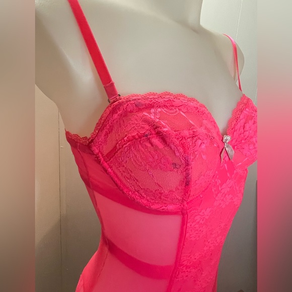 Neon Pink Very Sexy Victoria’s Secret Gartered Slipdress - Picture 11 of 11